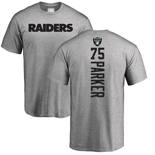 Men Oakland Raiders Ash Brandon Parker Backer NFL Football #75 T Shirt
